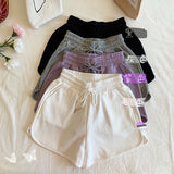 Zingj Women Wearing Shorts Summer 2024 Korean Version Of High Waist Casual Wide Leg Pants Ins Students Loose Thin Sports Hot