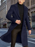 2023 New British Men's Long Trench Coat Woolen Coat Wish Men's Woolen Coat-Outfit