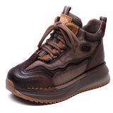 Layer Of Cowhick Retro Thick-Soled Casual Shoes Autumn New Set Of High-Shoe Shoes Soft Soles Short