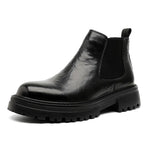 Zingj British Style Round Head Thick Bottom Martens Men's 2024 New Single Shoe Thick Heel Chelsea Boots