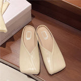 And Summer 2025 New One-Legged Pedal Top Half Slippers Wearing Women's Shoes Light Mouth Comfortable Soft Flat Single