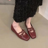 Bottom Spring And Autumn Square Head Silver Mary Jane Single Shoes Women's Shoes 2025 Spring French Small Red Gentle Casual