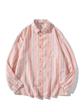 Zingj Stripe Polo Collar Long Sleeve Shirt Coat Female Autumn Thin Loose Show Thin Sunscreen Cardigan
