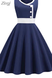 Dress Women Robe Vintage Print Big Swing 50s 60s Retro Rockabilly Pin Up Party Dresses