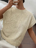 Loose Women's Sweater Solid Color Knitted Embroidered Sleeveless Vest Vest