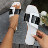 Zingj Summer New Large Size Fashion Trend Temperament Comfortable And Versatile Color Flat Bottom Cool Slippers