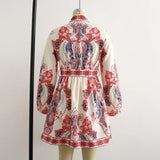 Women's Long-Sleeved Positioning Floral Dress