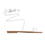 Summer Water Drilled Flat-Soled Sandals Women's Winding Women's Shoes Strappy