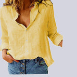 Color Casual Cardigan Loose Long-sleeved Linen