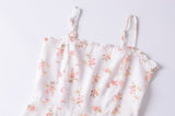 Women's Floral Print Wood Ear Mini Sling Dress