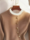 And Elegant Casual Knitted Jersey Fake Two Fashion Design
