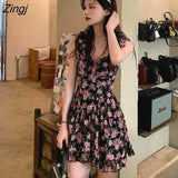 Dresses Women Sexy Ladies Vestido Feminino Ruffles Print Evening Club Fashion Holiday Party All-match Teens