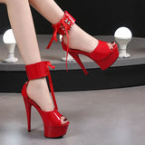Zingj Model Shoes Fine Heel Sexy Black Waterproof Table 13Cm15cm Hate Sky High Heel Sandals Female