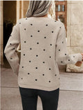 Point T-Shirt With Long-Sleeved Knitted Jersey Temperament Elegant Loose