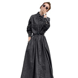 Dress Early Autumn Long To Ankle Thin A-Size Dress High Waist Oceanic Fatmm Long