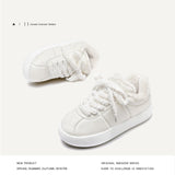 Shoe Designer Winter Coated Warm Cotton Shoes Thick Soles Raised Small White Shoes Men And Women's Shoes Snow