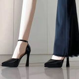 Waterproof Table Niche High Heels Women 2025 Autumn New Daily Temperament Is Not Tired And Coarse