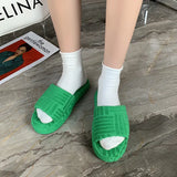Fur Slippers Women's New Autumn 2025 Candy Flat Bottom Thick Bottom Wear Fashion