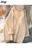 Long Sweater Women Autumn Winter Solid Knitted Pullovers Warm Loose Casual Knitwear