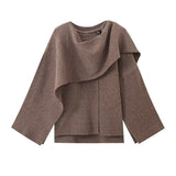 New Women's Clothing With Asymmetric Scarf Short Knitted