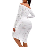 Autumn And Winter Hot Style Women's Wear 2025 Fashion Sexy Solid Color Shoulder Long Sleeve Hollow-Out