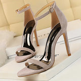 Shoes Summer Women Sandals Satin Hollow High Heels Stiletto Fashion Sandles Women Heels Ladies Shoes Women's