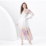 And Autumn Women's Printed Femininity Shirt Blouse Flowers Half-Dressed Two Sets Of Belly Shaded