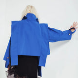 New Retro Tender Loose-Fitting Shoulders Long Ribbon Winding Short Coat