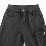 Washed Mid Waist Pocket Cargo JeansOutfit