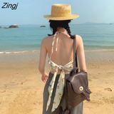 Floral Camisole Women Summer New Korean Slim Basic Tops Fashion Y2k Cropped Sexy Casual All-match Vacation Tender