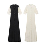 Women's Explosive Short-Sleeved Button Knitted