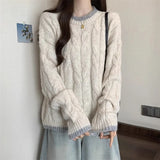Wind Milk Jasmine Knitted Sweater Soft Sweater Women's Winter New Large-Size Fat Long