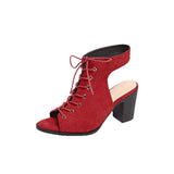 Toe Behind The Air Cool Boots Women In Front With Thick Heel High-Heeled Sandals