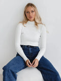 Color Half Collar Slim Knit Bottoming