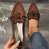 2025 Autumn Tip-Headed Flat-Soled Single-Shoe Large-Size Fashion Flying Pedal Casual Women's