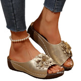 Flower Flip-Flops Women's New Slopes And Exposed Toes Wear A Font Beach Cool Drag