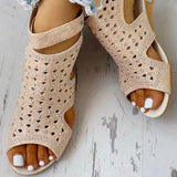 Summer Large-Size Dew Water Drilling Slope And Women's Sandals New Flat-Bottomed Roman Sandals