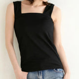 Cotton Jersey 7-Color 2025 New Summer T-Shirt Women's Slings South Korea
