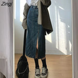 Women Fashion Summer Bottoms Elegant High Waist Simple Chic Korean Style Medium-long Vintage All-match Streetwear