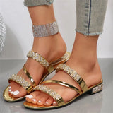 2025 Summer New Water Drill Side With Cool Slippers A Word Casual Wear Beach Cold