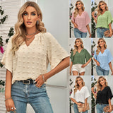 And Summer 2025 New Hot Style Women's Casual Style V Collar Pure Color Fur Ball Jacket