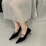 The Autumn Of 2025, The New Temperament Velvet Heady Kitten Heel Single Shoes Women's Shoes French Retro Women's Shoes High