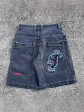 Baggy Denim Shorts Harajuku Y2K Jeans Hip-Hop Vintage Summer Brother 211-1-Outfit
