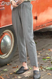 Winter Women's Ankle-Length Pants Wool Suit Thick Pants for Women High Waist Harem Pants Womens Loose Trousers