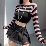 Striped Knitted Shrug