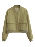 Color 2025 Spring And Autumn New Stand-Up Big Pocket Women's Jacket Women's