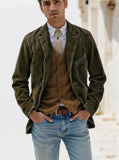 Men's Spring And Autumn Wicked Vest Pocket Splicing Design Design Jacket Solid Color Single-Clocked