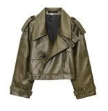 Women's Clothing Explosion Retro Collar Leather Jacket Jacket - High-Quality Craftsmanship To Rest Assured