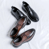 Zingj Shoes Men Business Dress Soft Face Men's Shoes 2023 New Trend Increased British Men's Casual Shoes