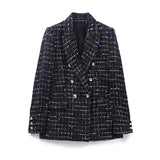 And Winter New Women's Fashion Commuting Leisure Loose Black Strip Blazer